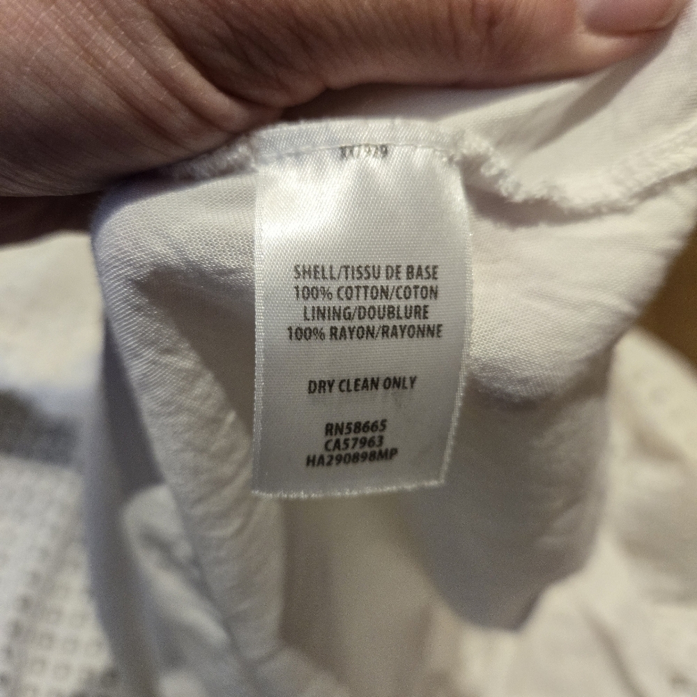 Halogen White Prism Eyelet Dress Cotton Fit Flare Mini Bride Casaul Vacation L - Picture 11 of 11